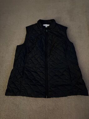 croft & barrow Black Quilted Sleeveless Vest
